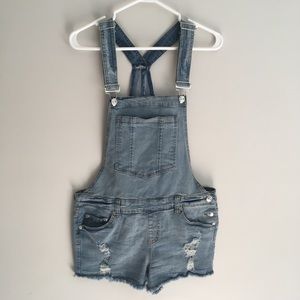 2/$30 - Cute denim overall shorts
